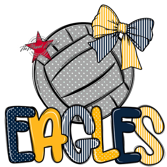 Eagles Volleyball Spirit Design-Navy & Yellow