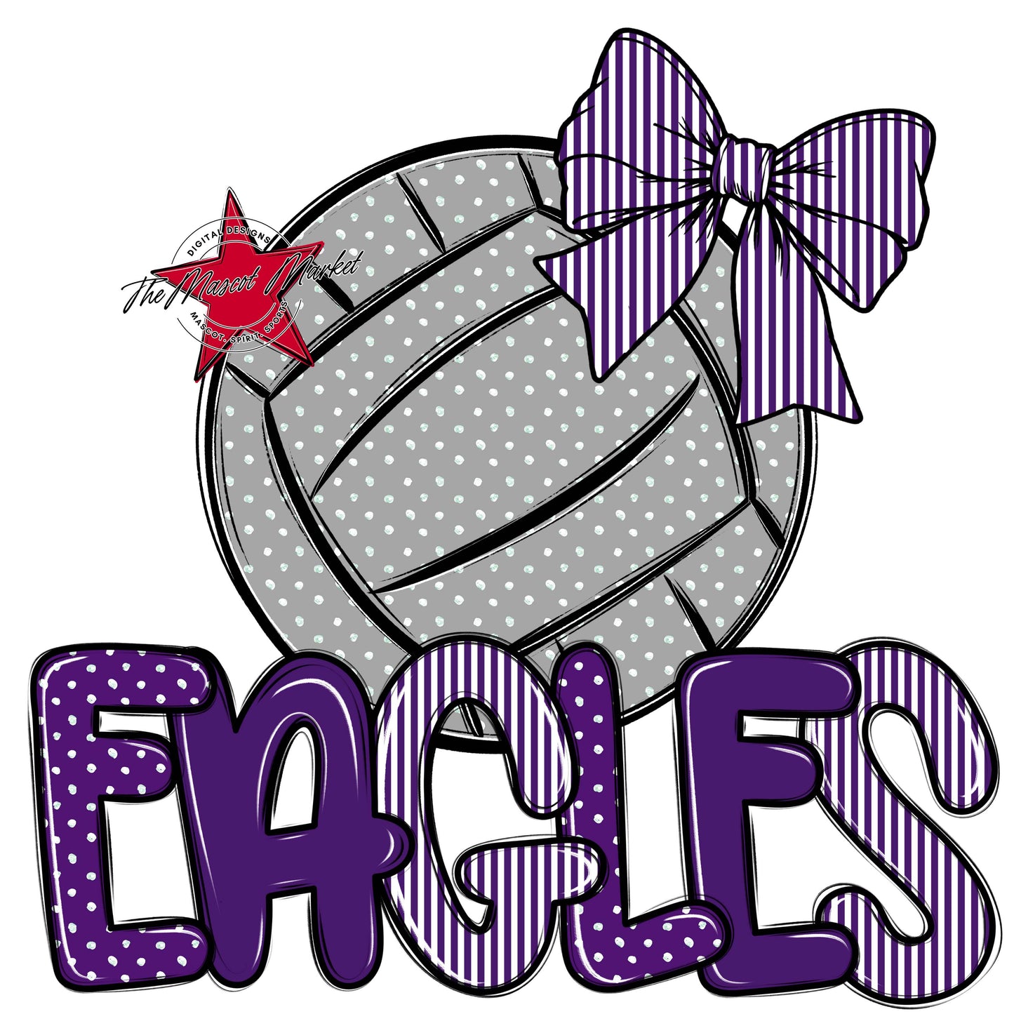 Eagles Volleyball Spirit Design-Purple
