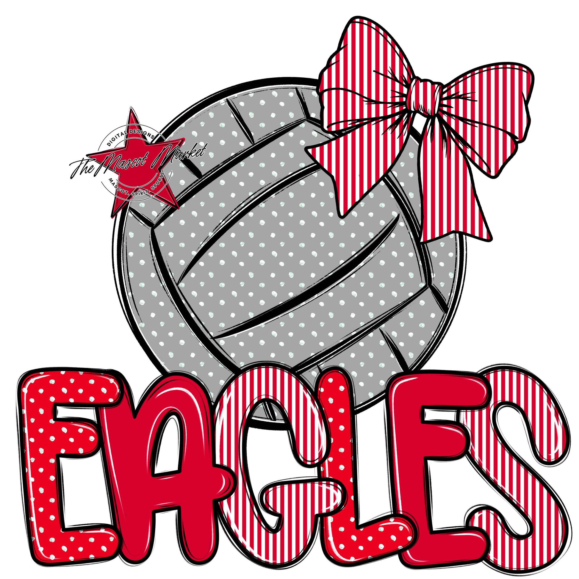 Eagles Volleyball Spirit Design-Red