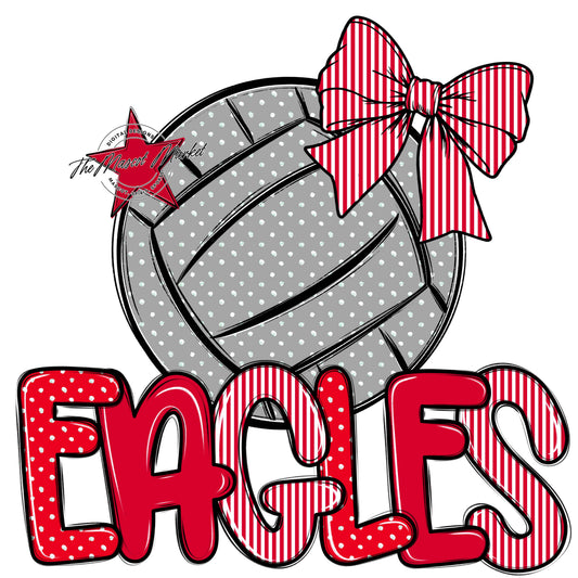 Eagles Volleyball Spirit Design-Red