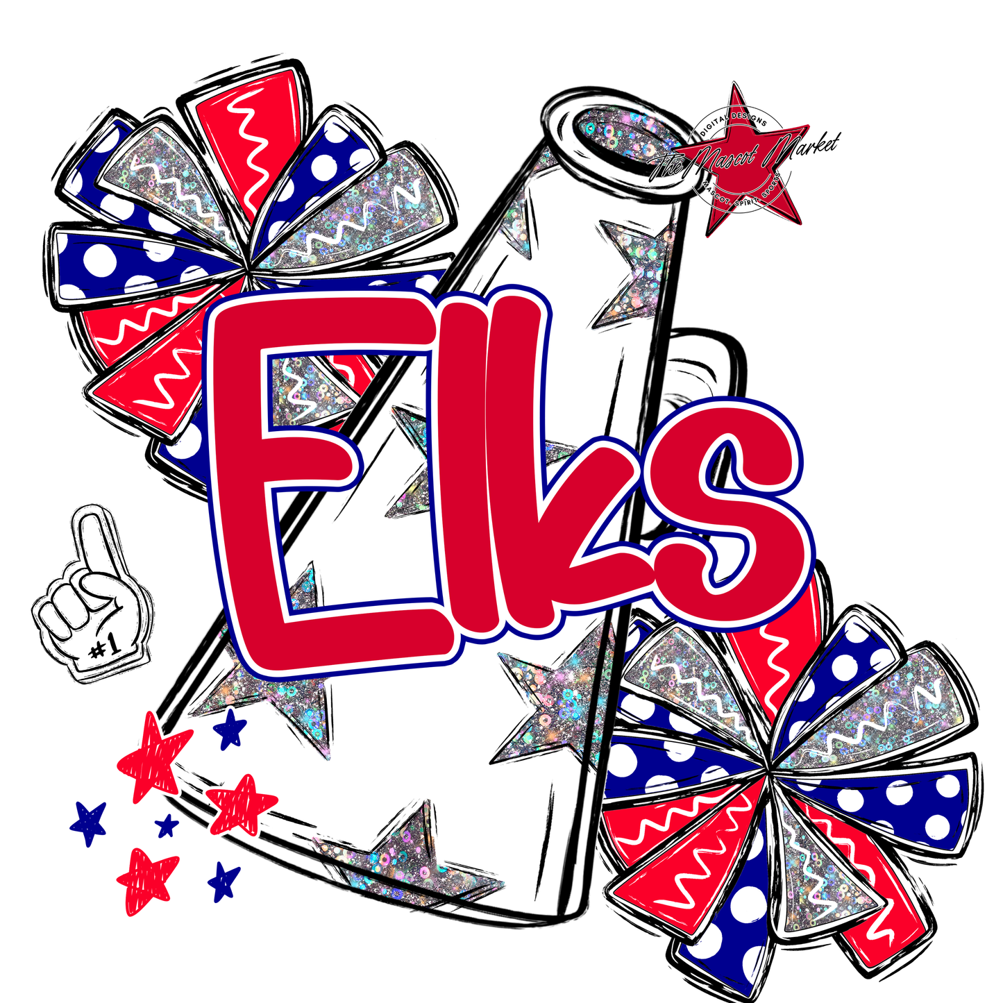 Elks Alpha Megaphone Design-Blue-Red