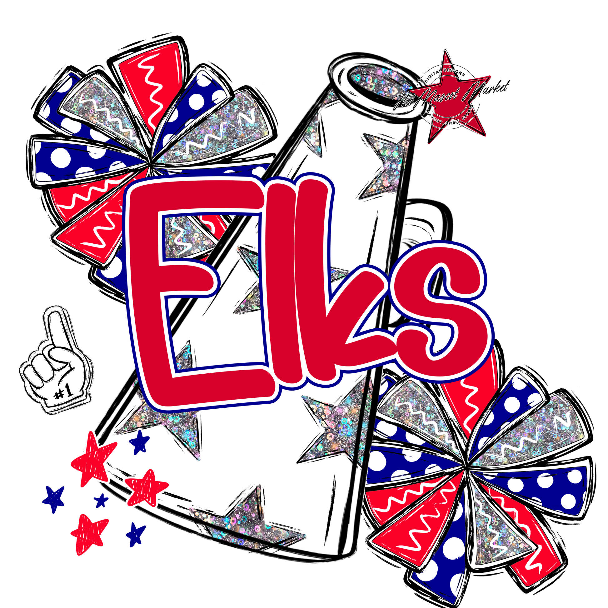 Elks Alpha Megaphone Design-Blue-Red