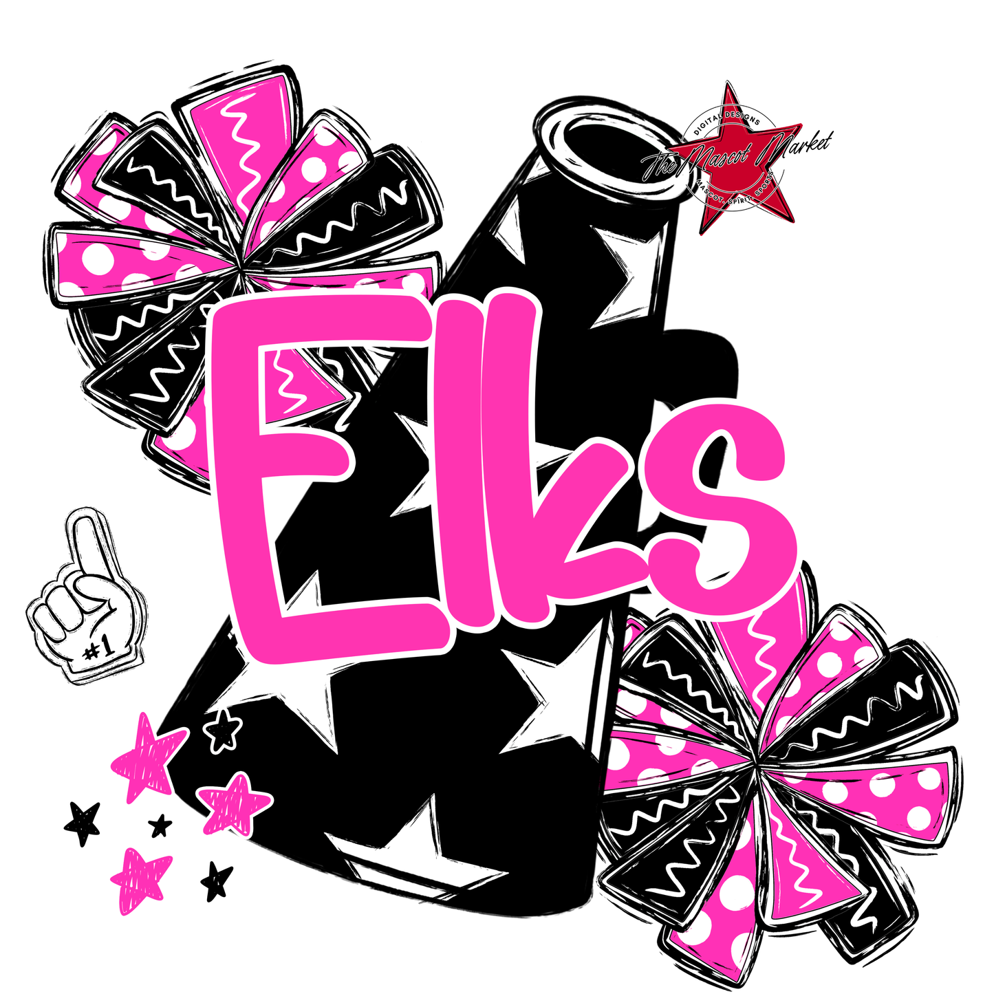 Elks Alpha Megaphone Design-Pink