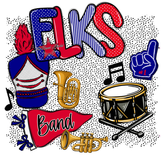 Elks Band Spirit-Blue & Red