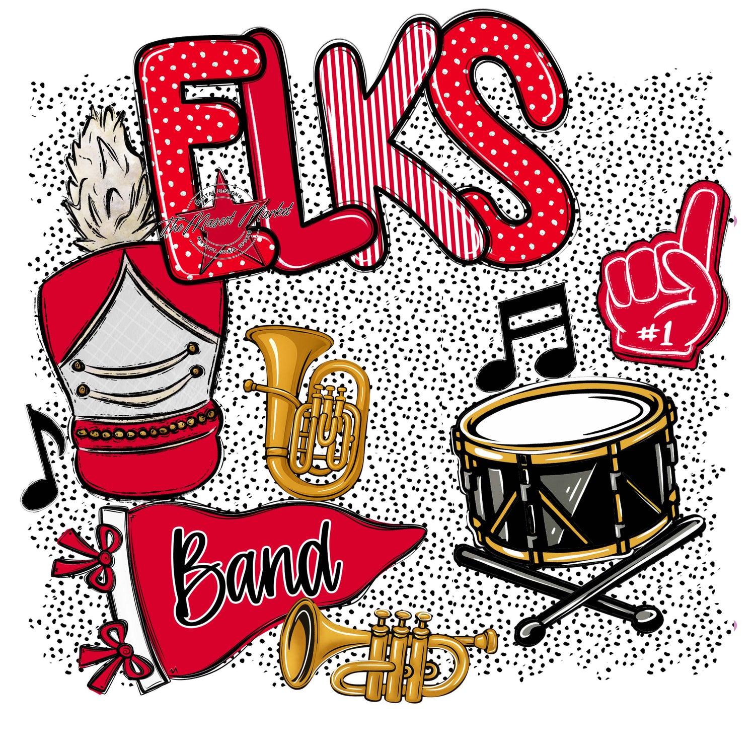 Elks Band Spirit-Red