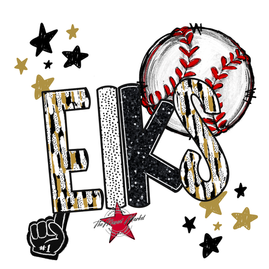 Elks Baseball Scrape-Gold