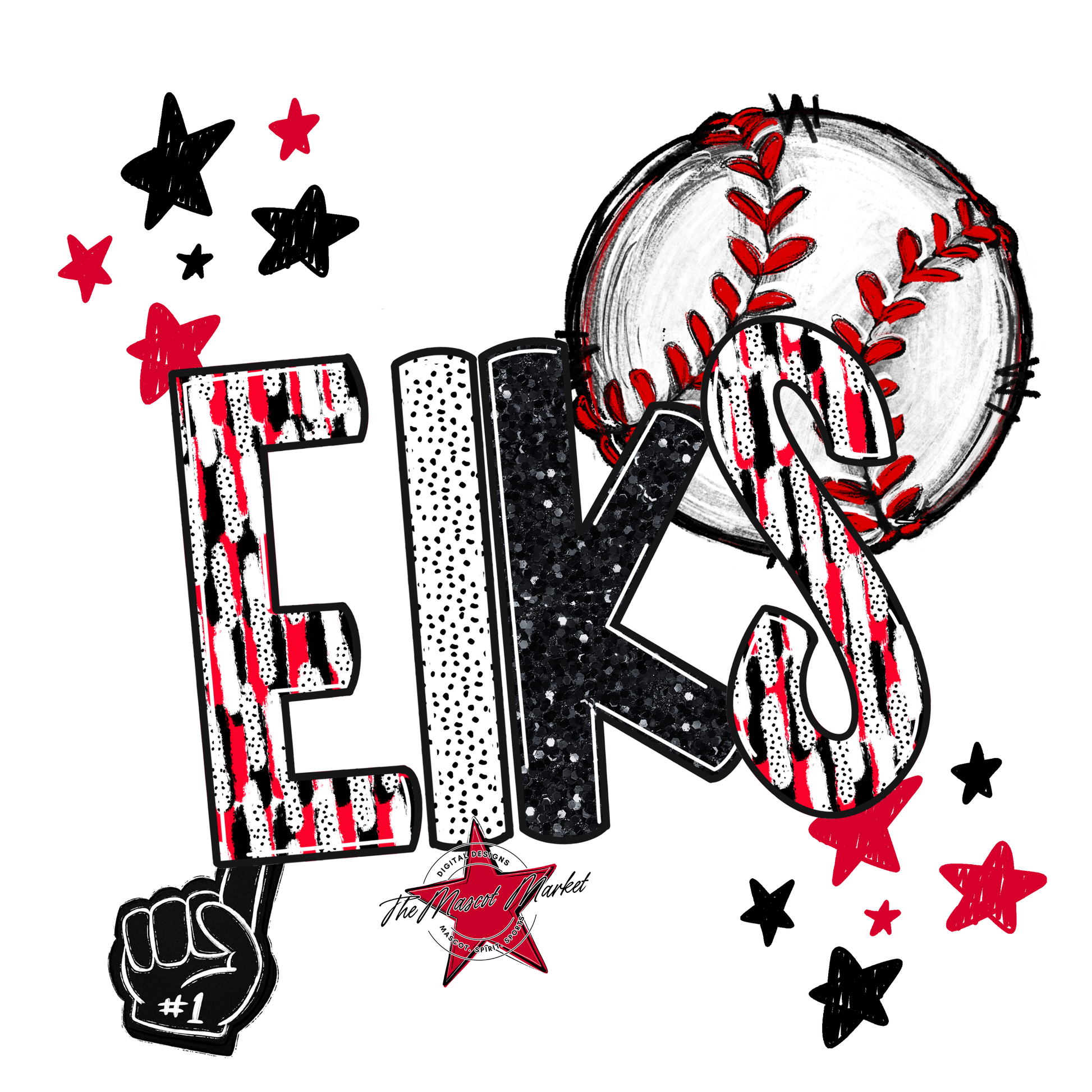 Elks Baseball Scrape-Red