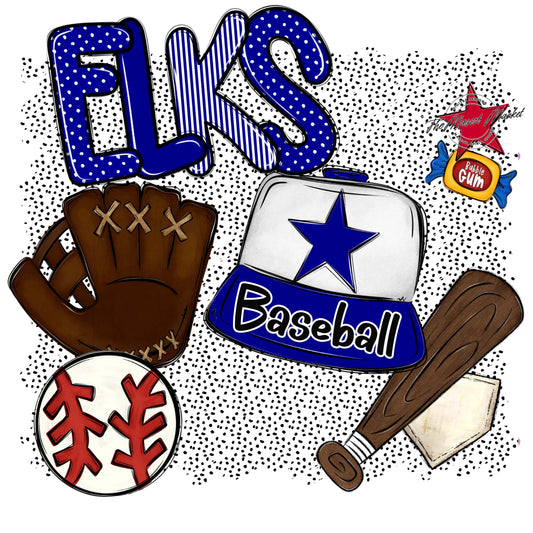 Elks Baseball Spirit-Blue