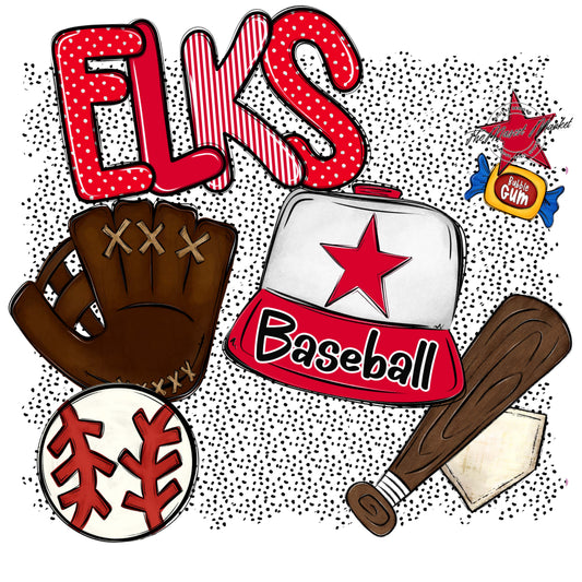 Elks Baseball Spirit-Red