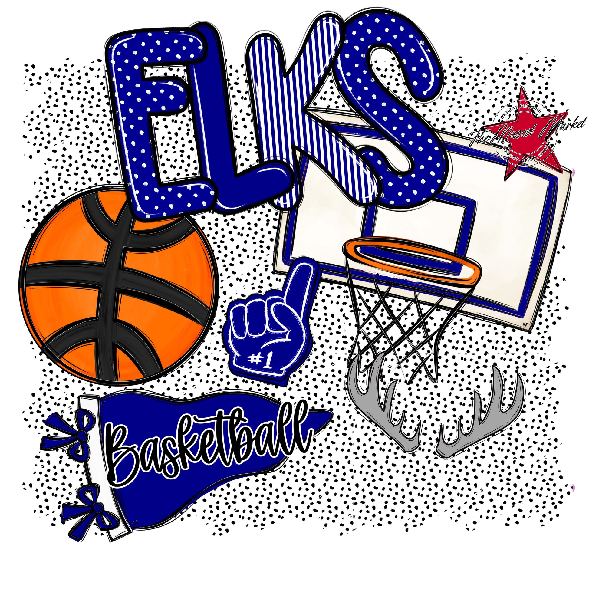 Elks Basketball Spirit-Blue