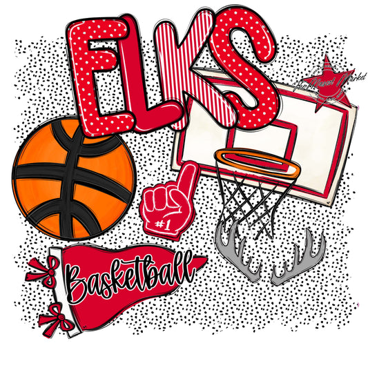 Elks Basketball Spirit-Red