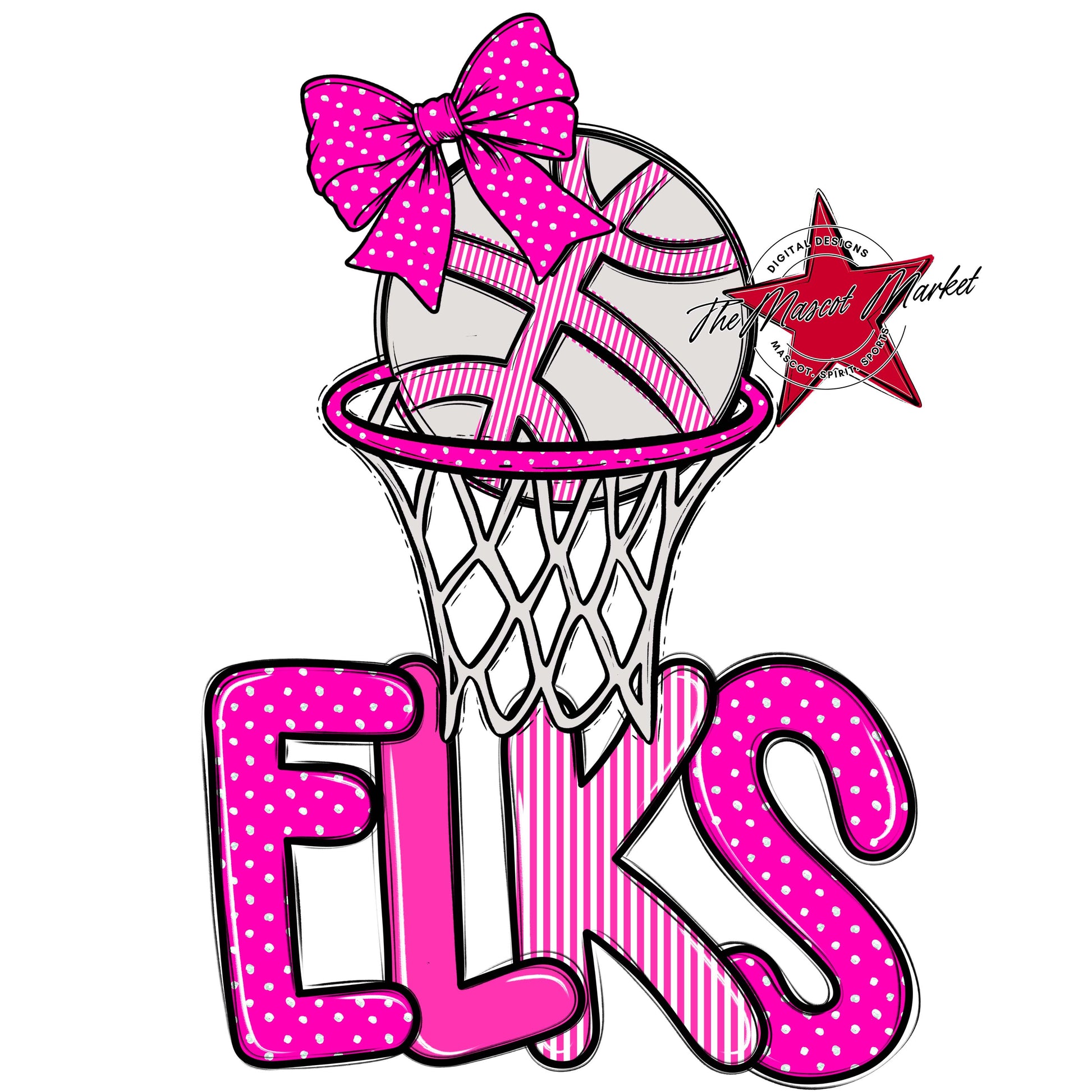 Elks Basketball Spirit Design-Pink