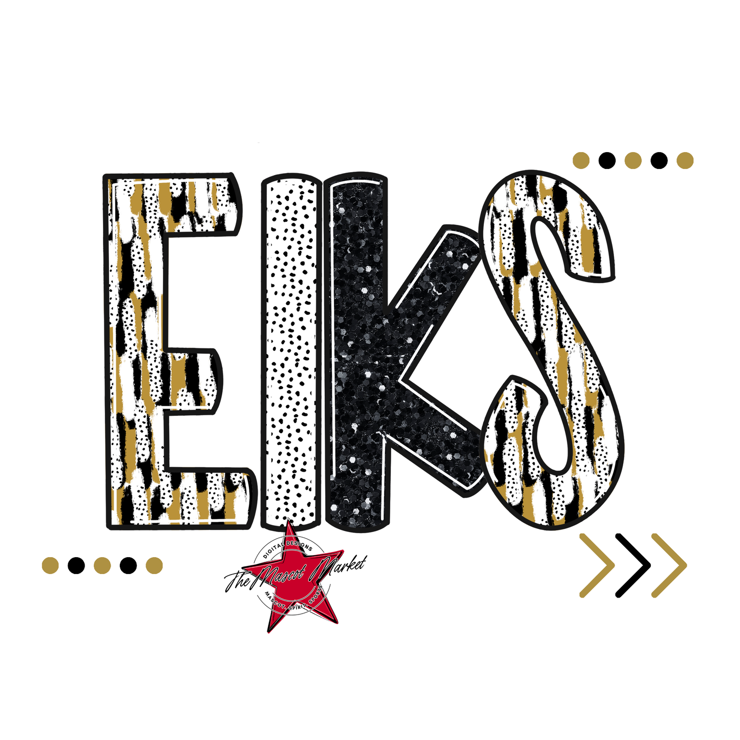 Elks Brushstroke Alpha w Arrows-Gold