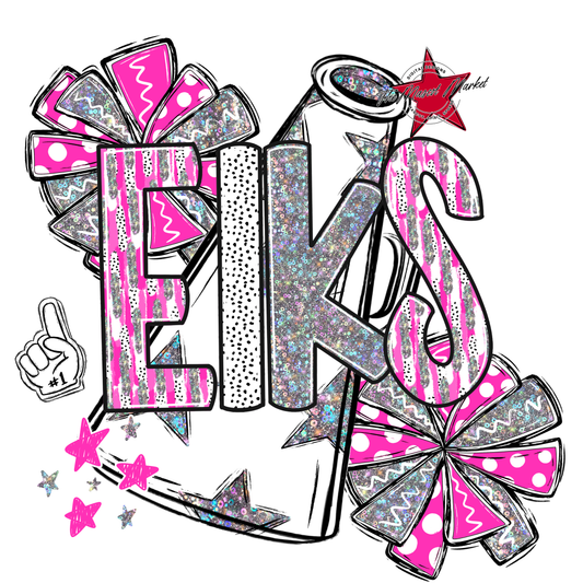 Elks Cheer Megaphone Scrape-Pink