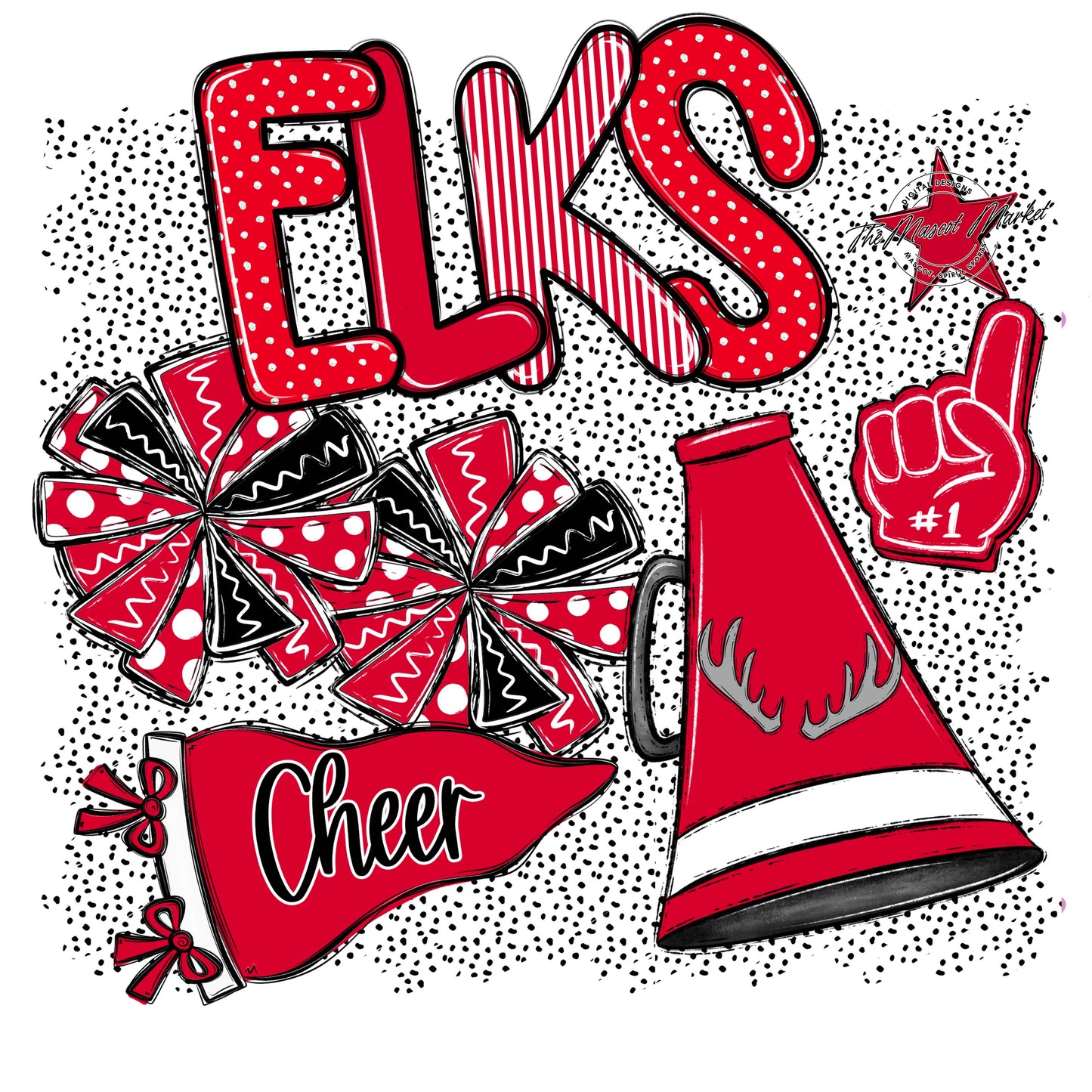 Elks Cheer Spirit-Red