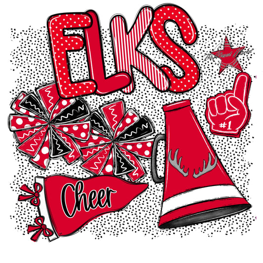 Elks Cheer Spirit-Red