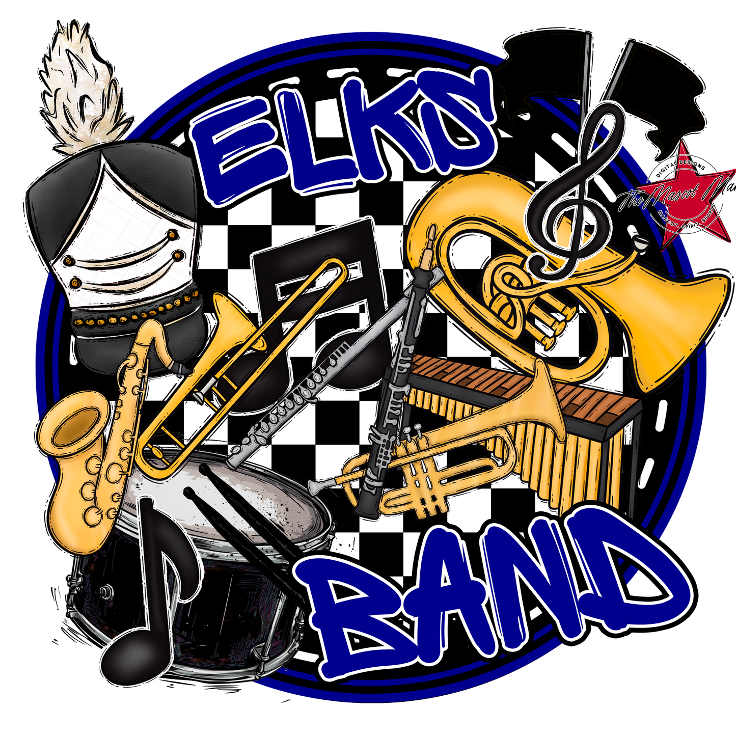 Elks Circle Band Design-Blue