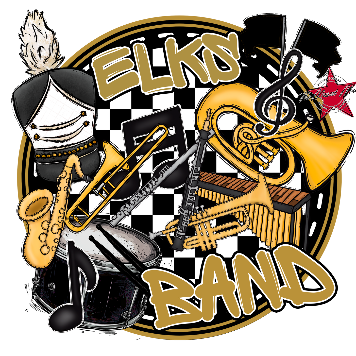 Elks Circle Band Design-Gold