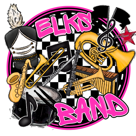 Elks Circle Band Design-Pink