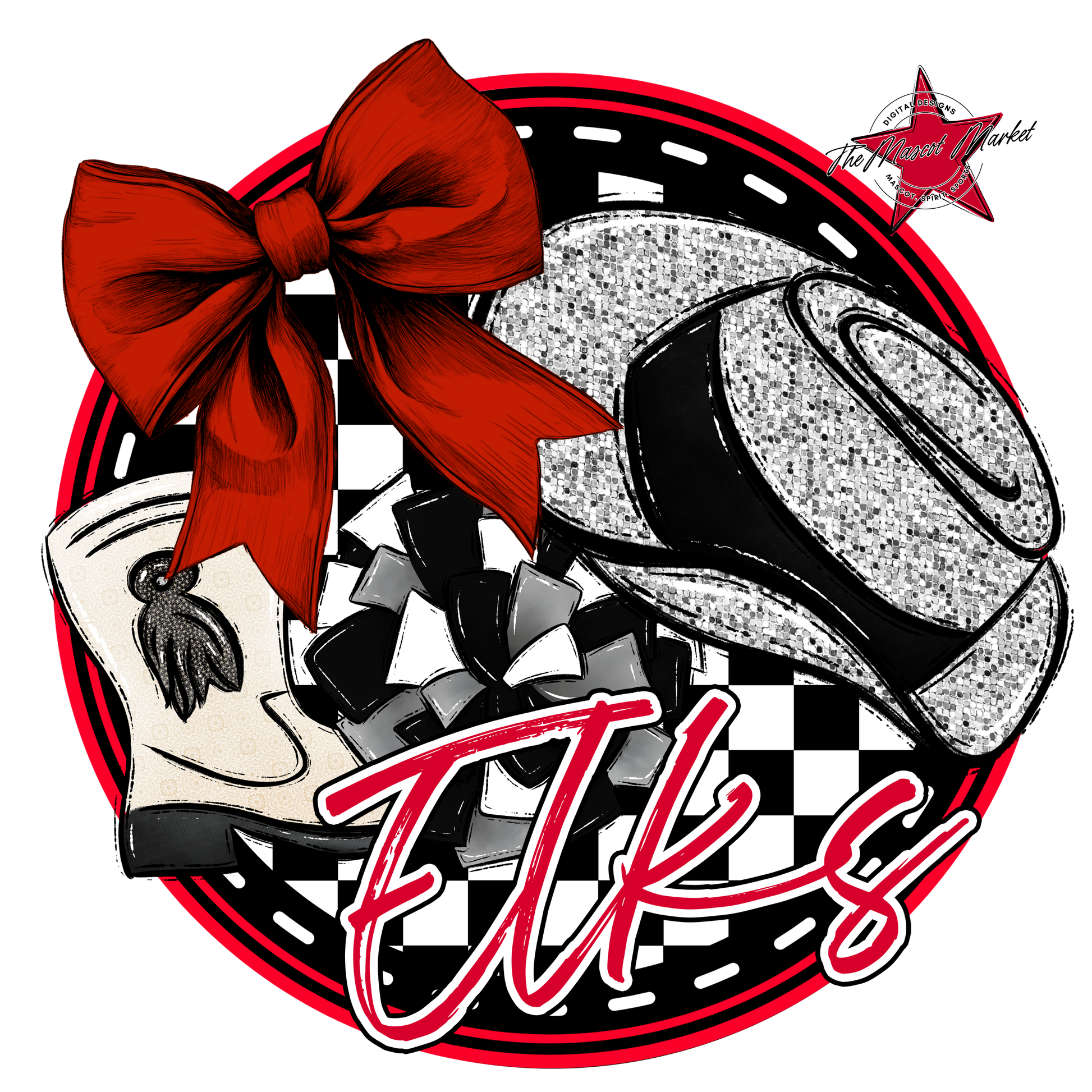 Elks Circle Drillteam Design-Red