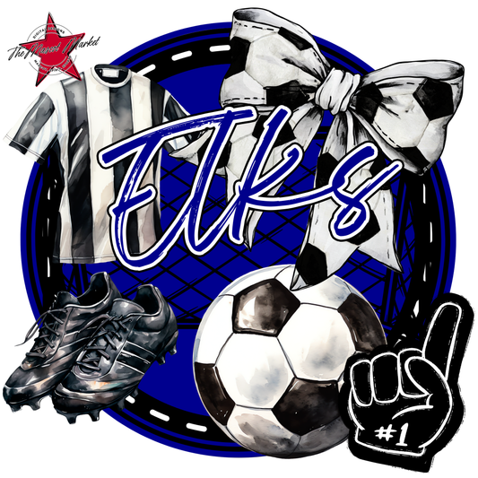 Elks Circle Soccer Design-Blue