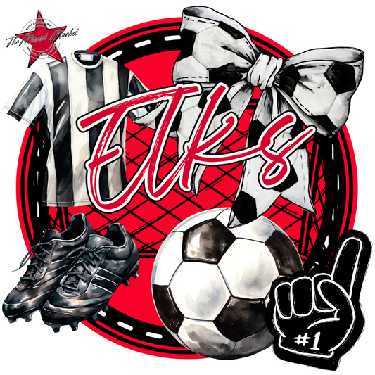 Elks Circle Soccer Design-Red