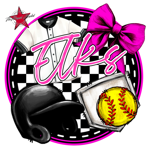 Elks Circle Softball Design-Pink