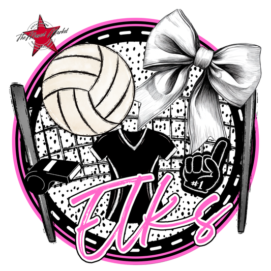 Elks Circle Volleyball Design-Baby Pink