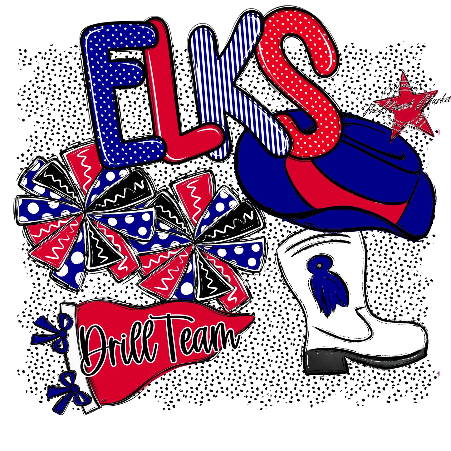 Elks Drillteam Spirit-Blue & Red