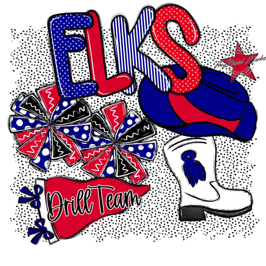 Elks Drillteam Spirit-Blue & Red