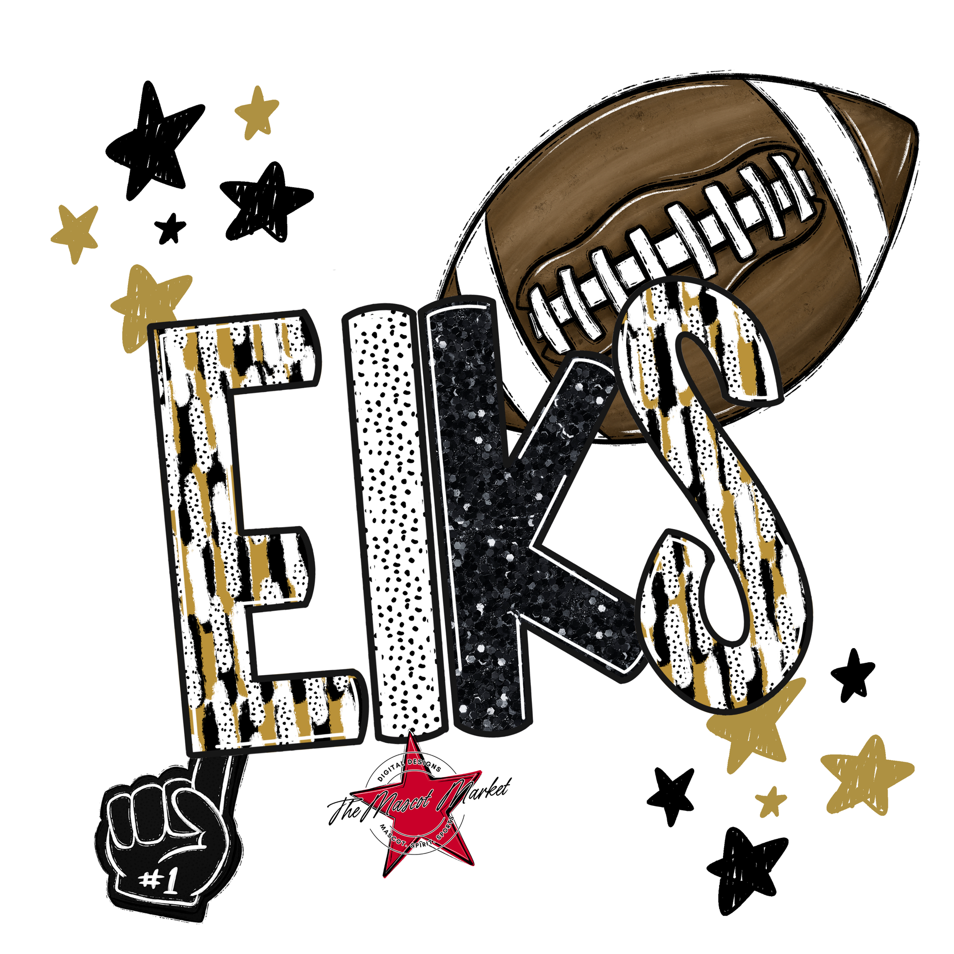 Elks Football Scrape-Gold