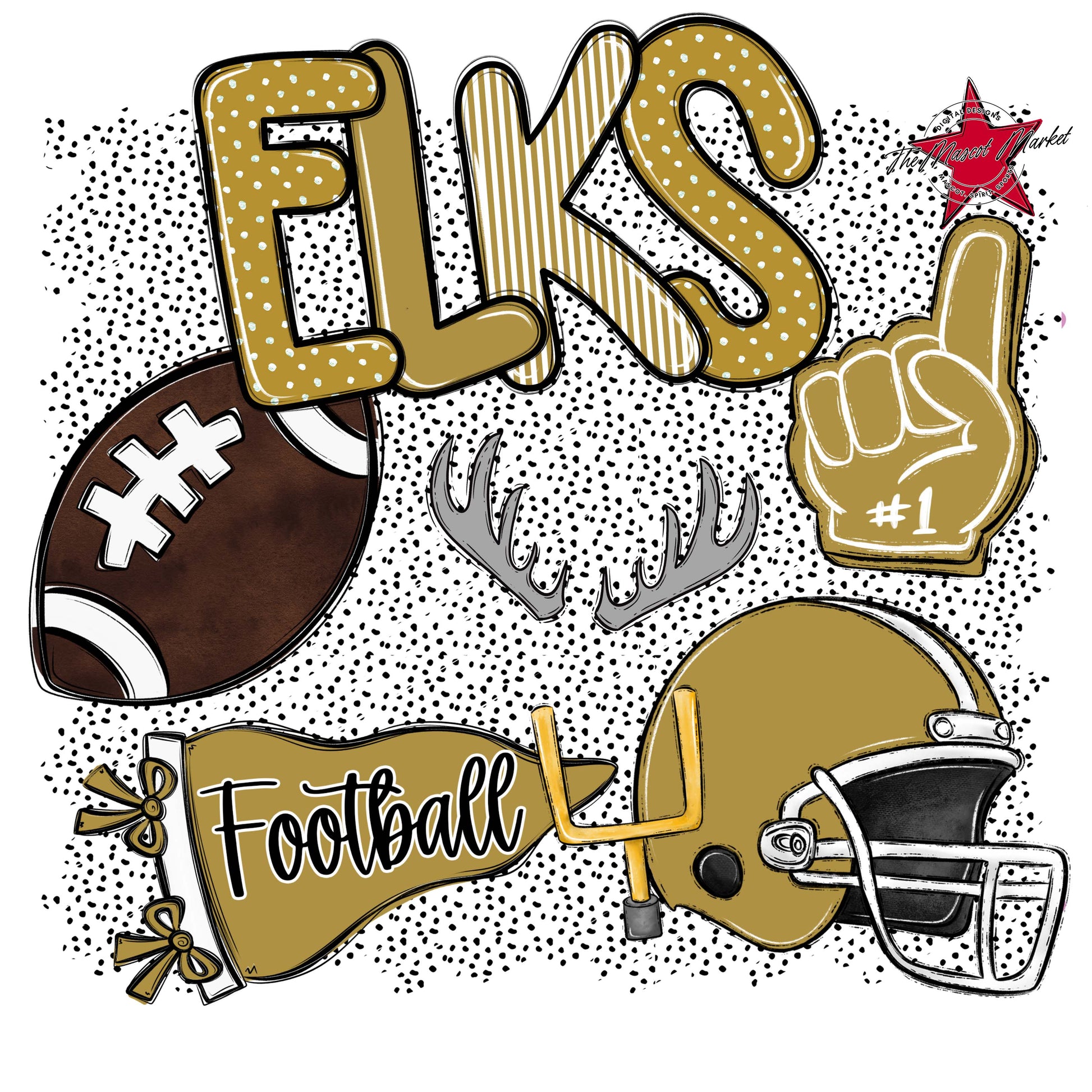 Elks Football Spirit-Gold