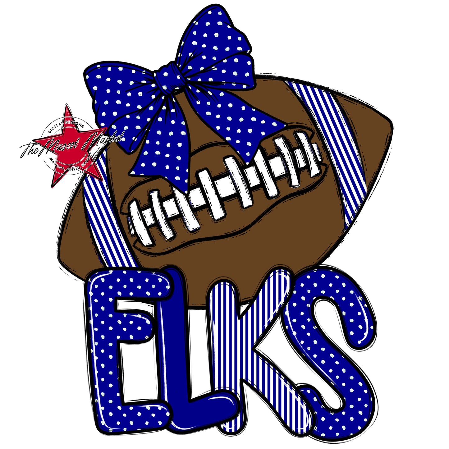 Elks Football Spirit Design-Blue