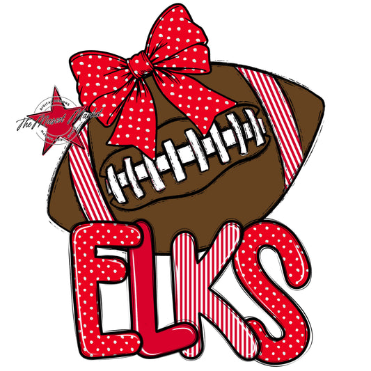 Elks Football Spirit Design-Red