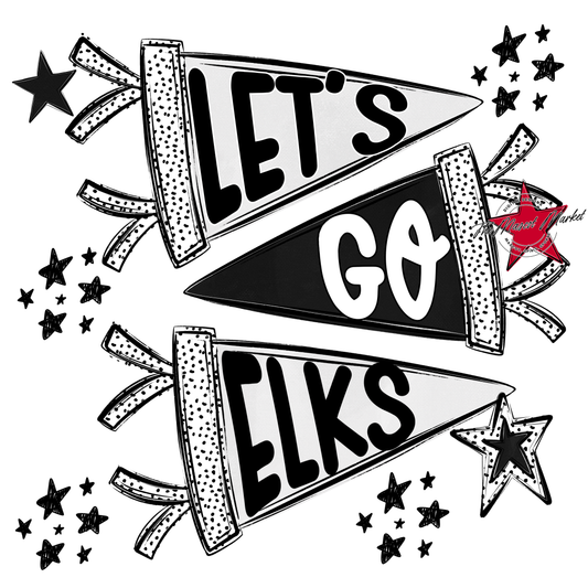 Elks Let's Go Flag Design-Black