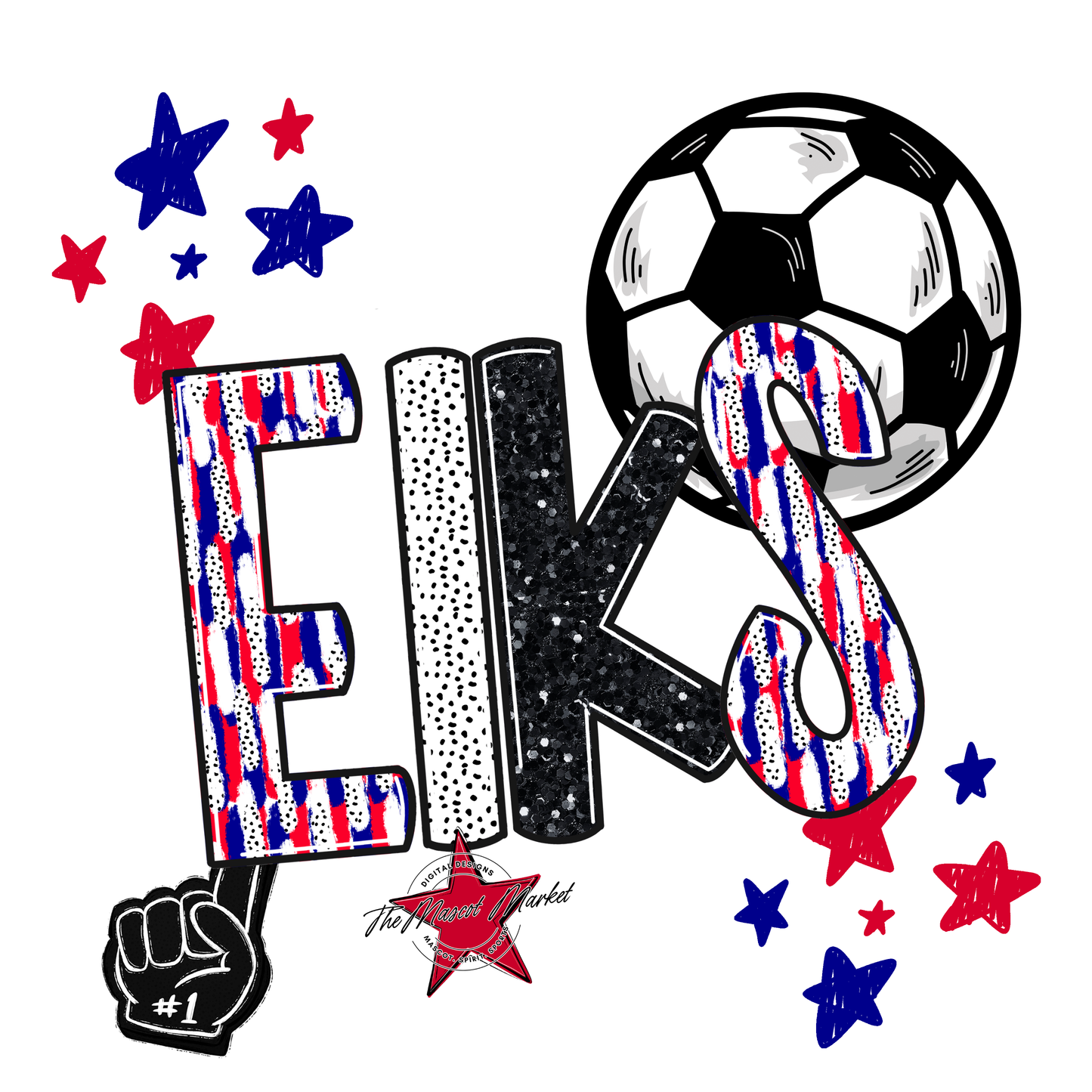 Elks Soccer Scrape-Blue-Red