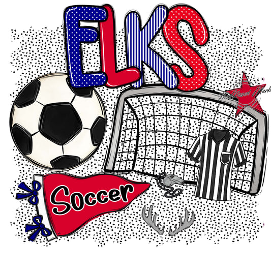 Elks Soccer Spirit-Blue & Red