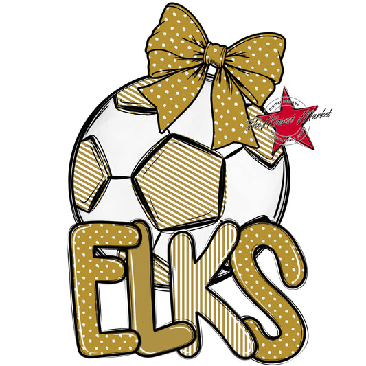Elks Soccer Spirit Design-Gold