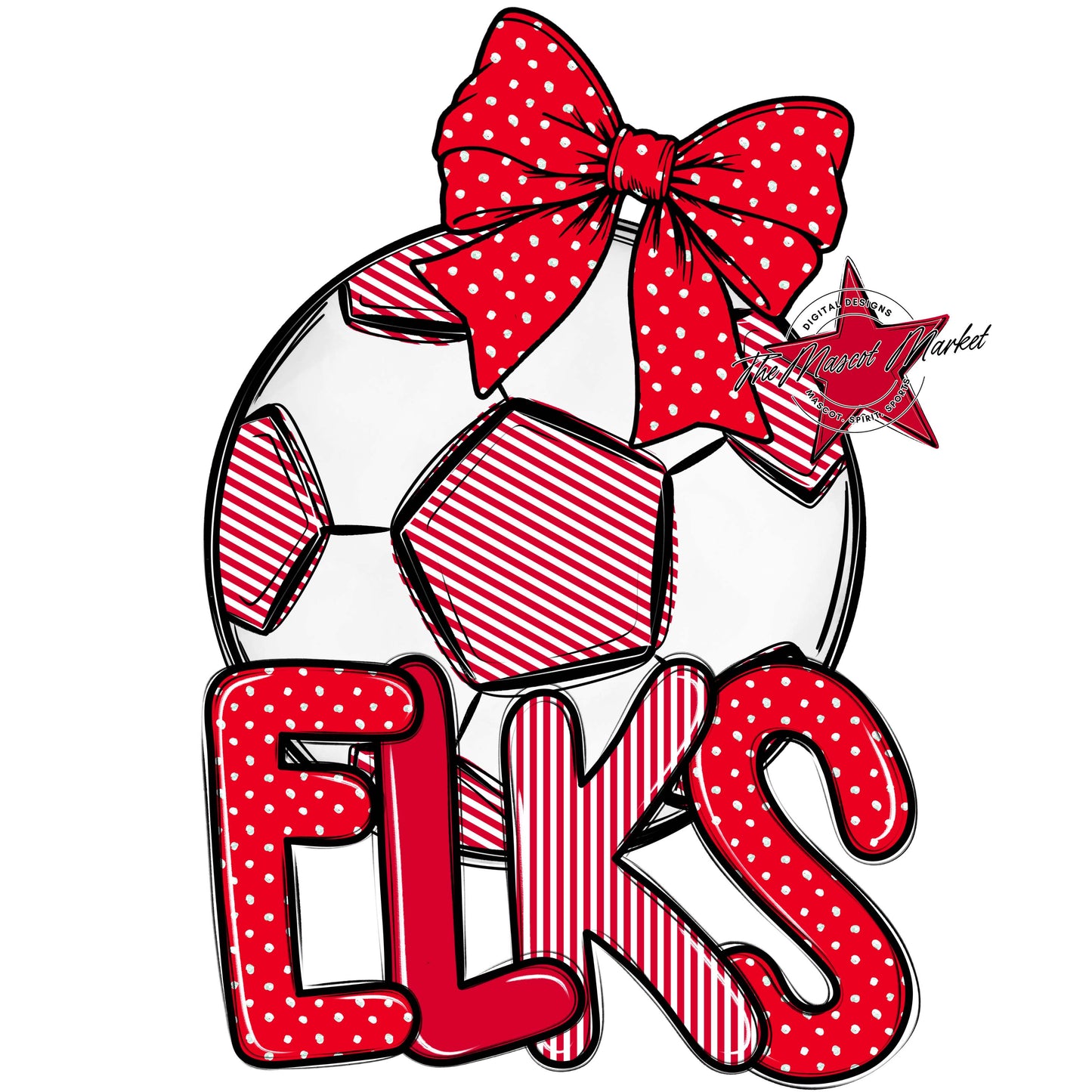 Elks Soccer Spirit Design-Red