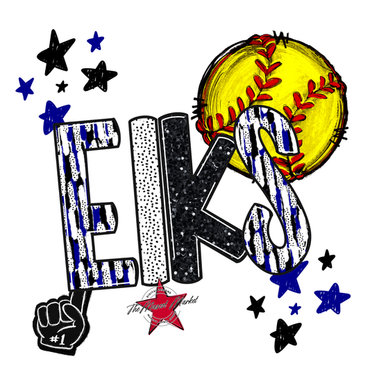 Elks Softball Scrape-Blue