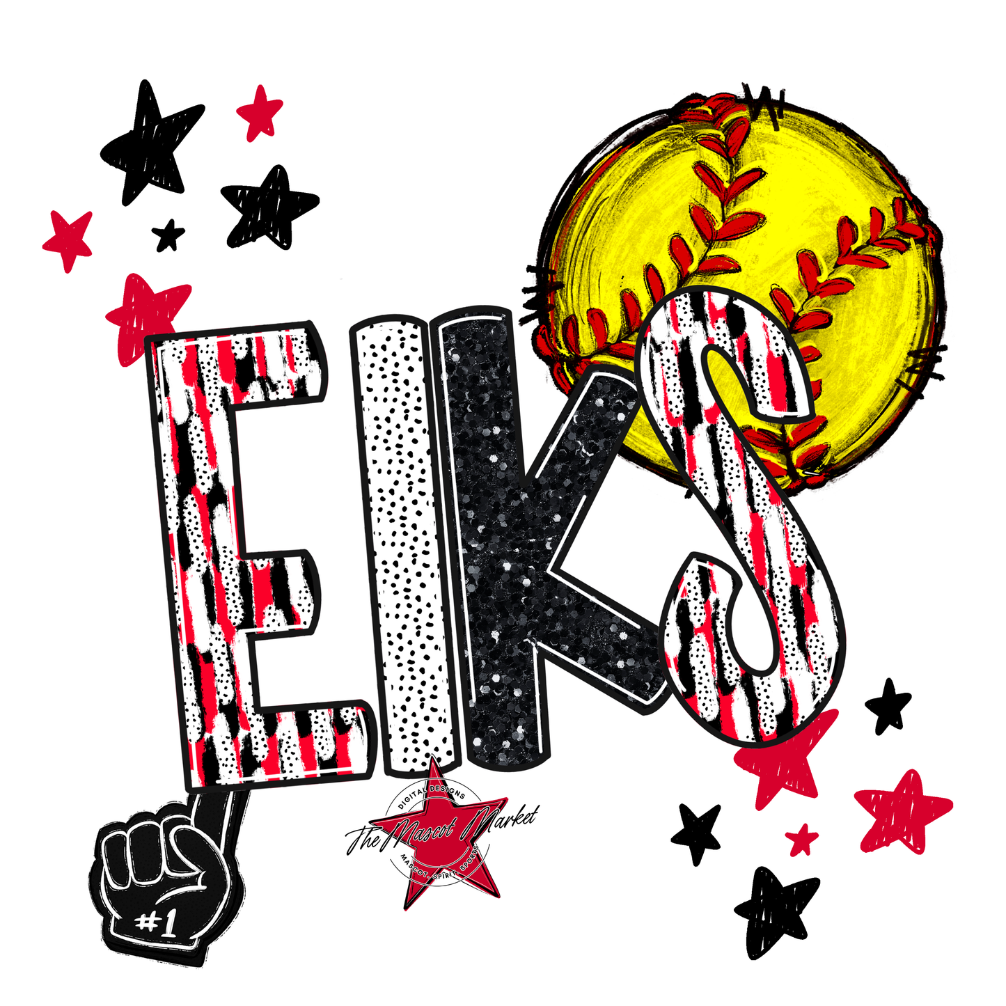 Elks Softball Scrape-Red
