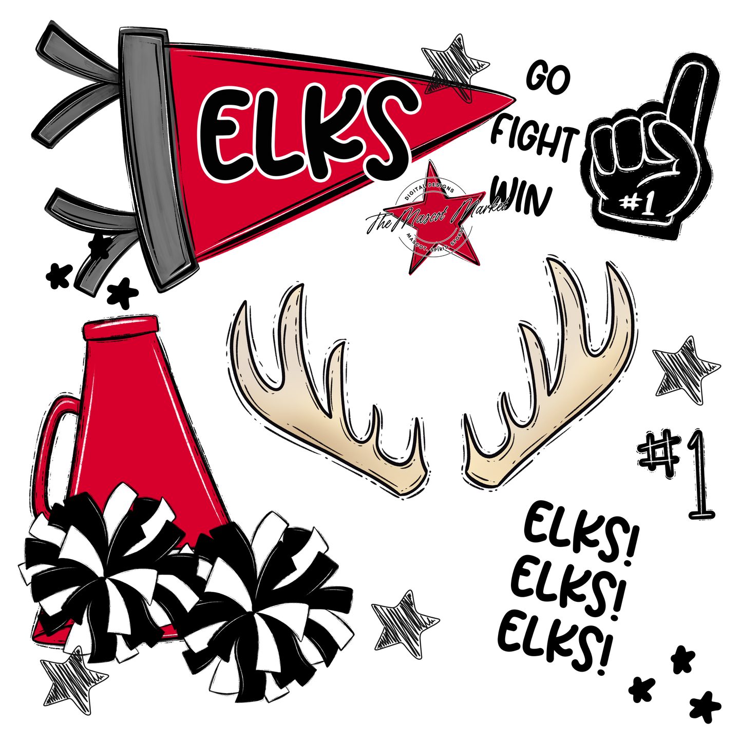 Elks Spirit Design-Red