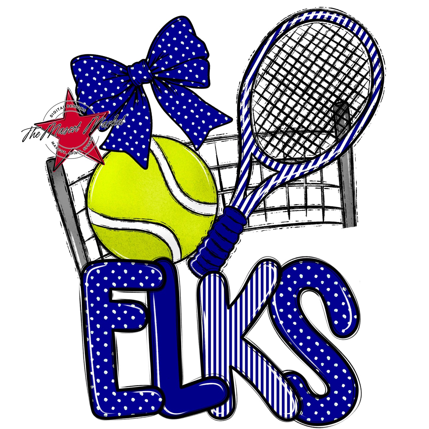 Elks Tennis Spirit Design-Blue