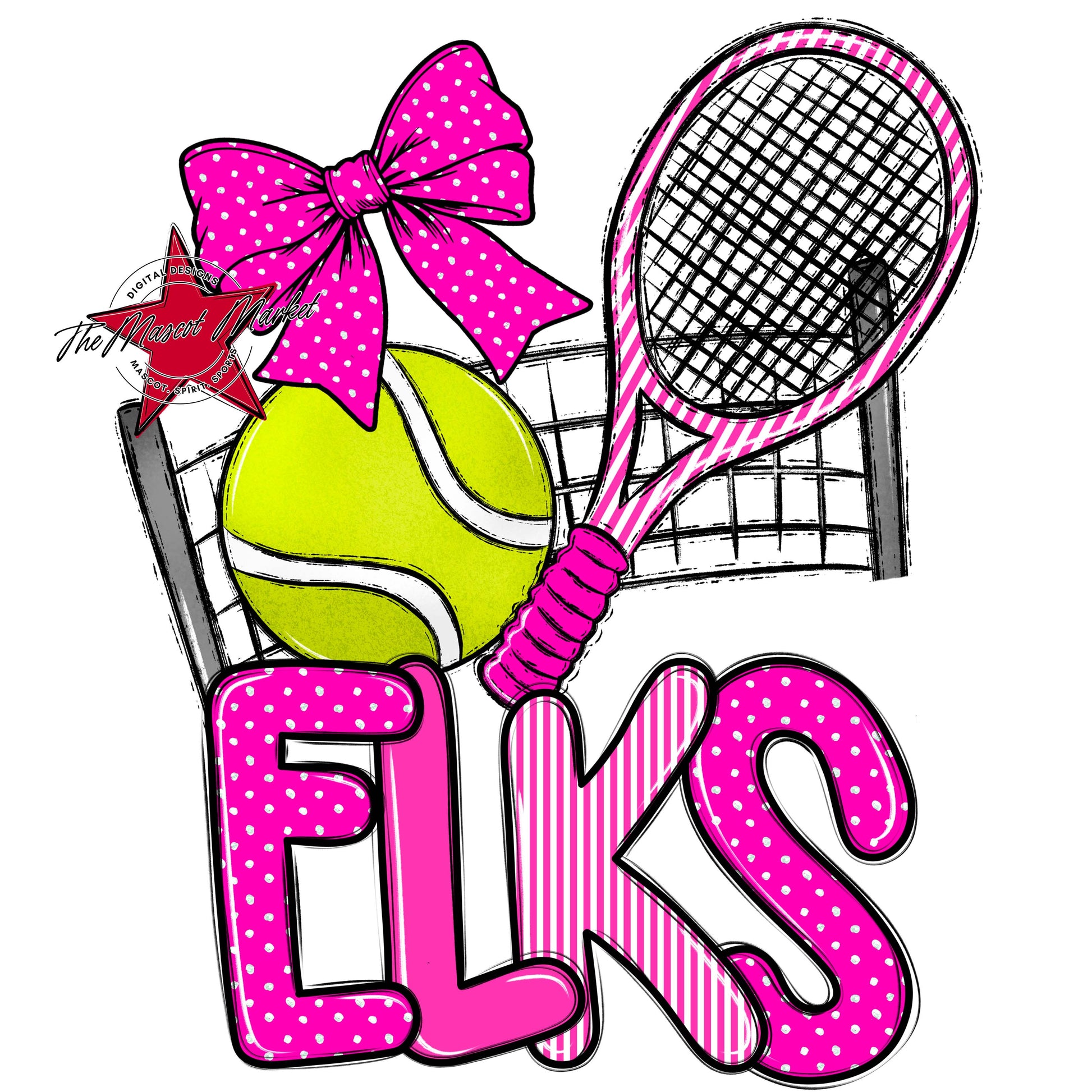 Elks Tennis Spirit Design-Pink