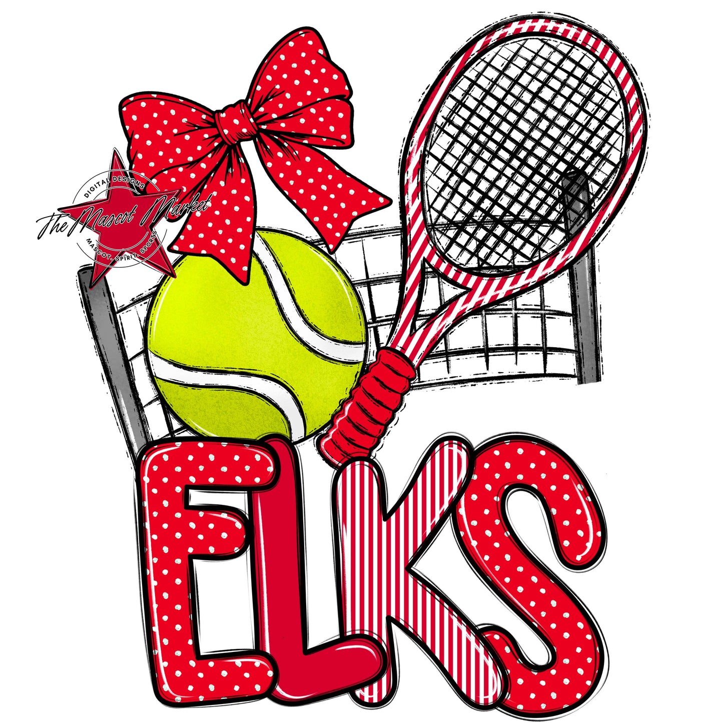 Elks Tennis Spirit Design-Red
