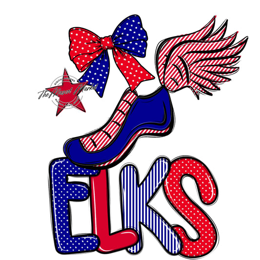 Elks Track Spirit Design-Blue & Red