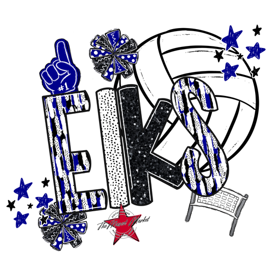 Elks Volleyball Scrape-Blue