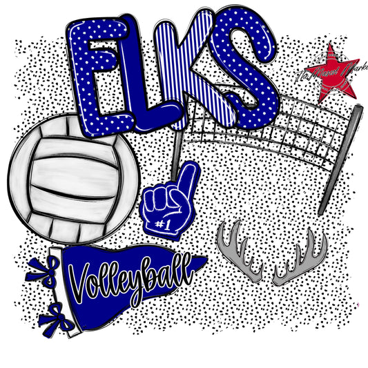 Elks Volleyball Spirit-Blue