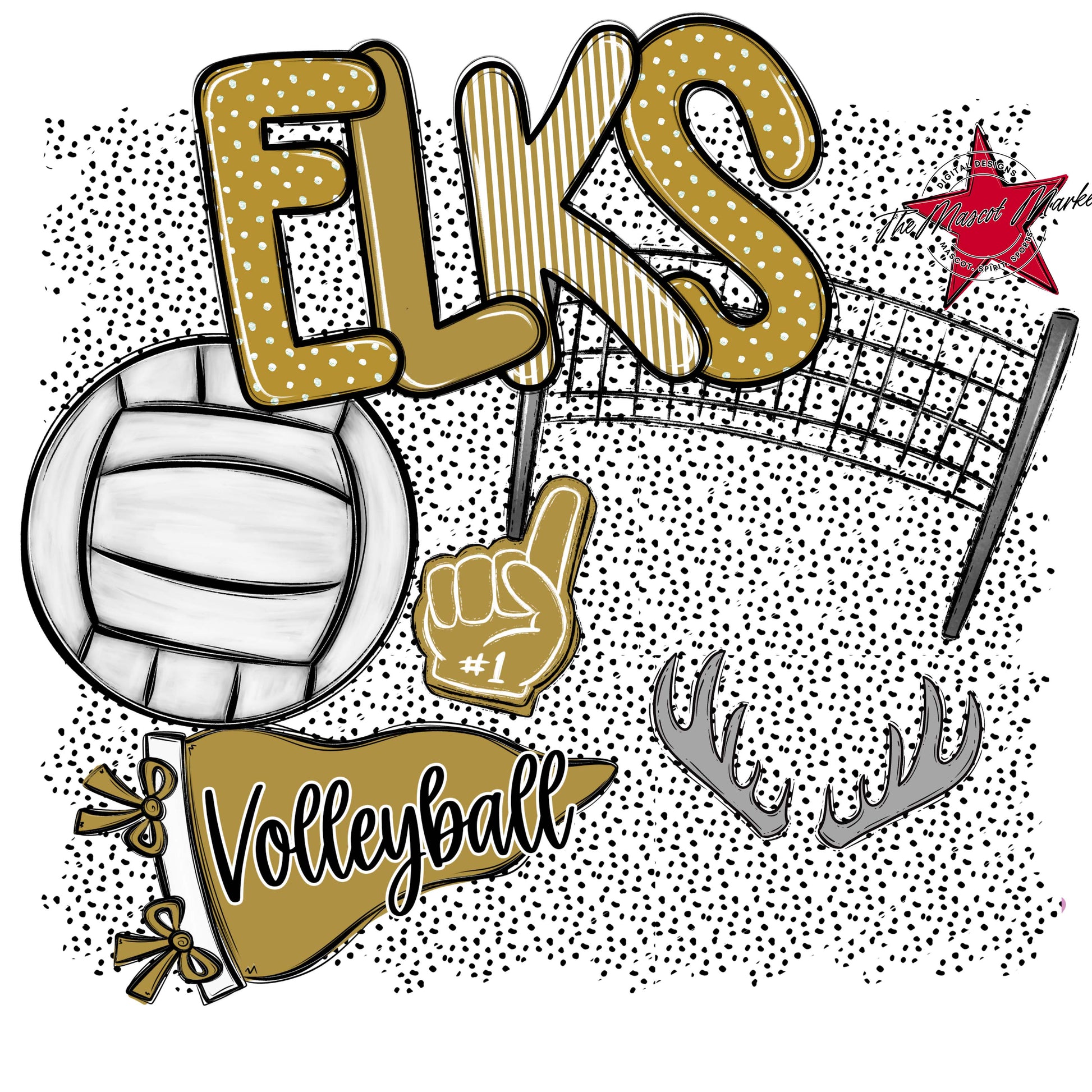 Elks Volleyball Spirit-Gold