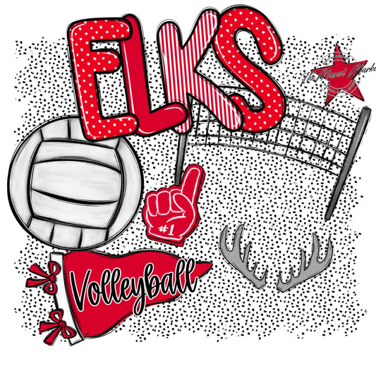 Elks Volleyball Spirit-Red